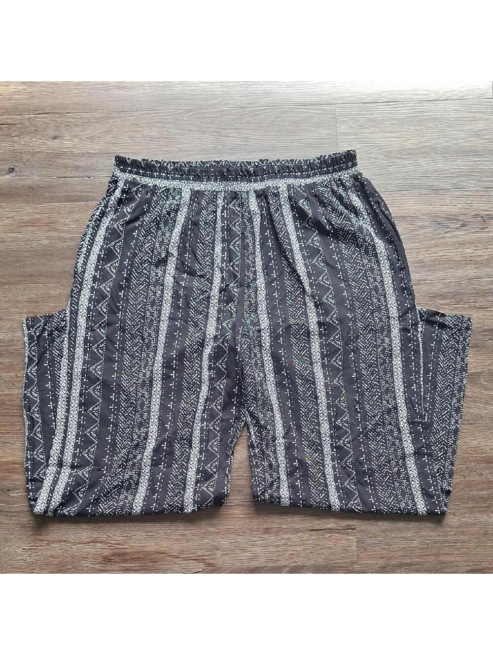 Nwt Woman Within Black And White Flowy Pant Size 22W